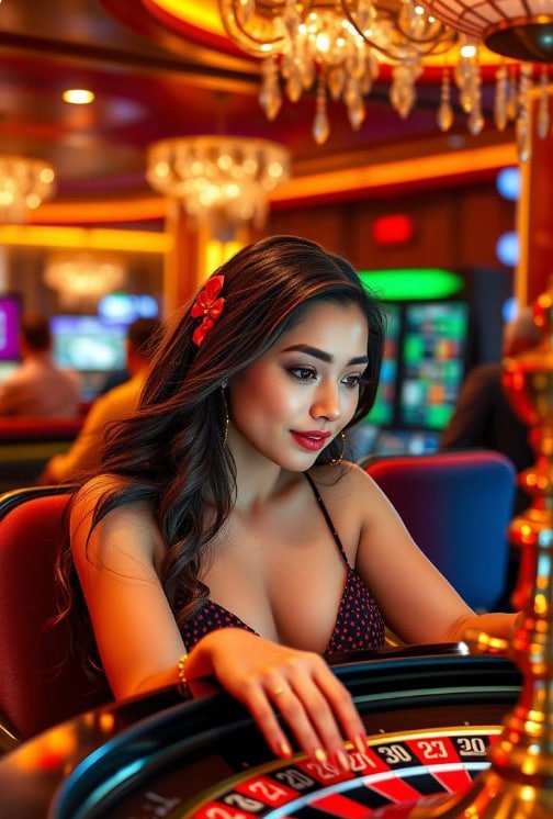 Ilustrasi permainan kasino live dan slot online di platform paitonet